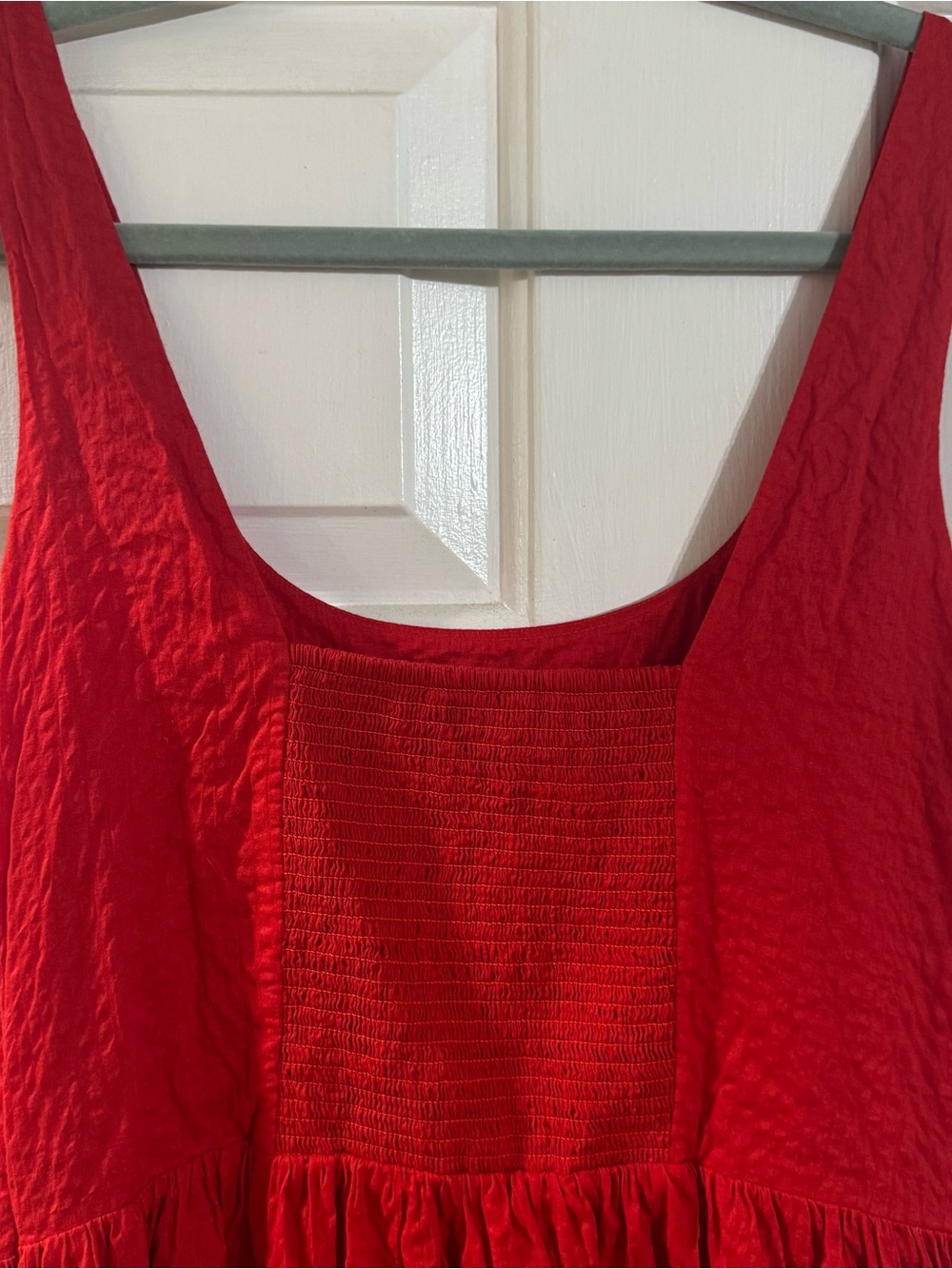 AYR Red Smocked-Front Sleeveless Camisole